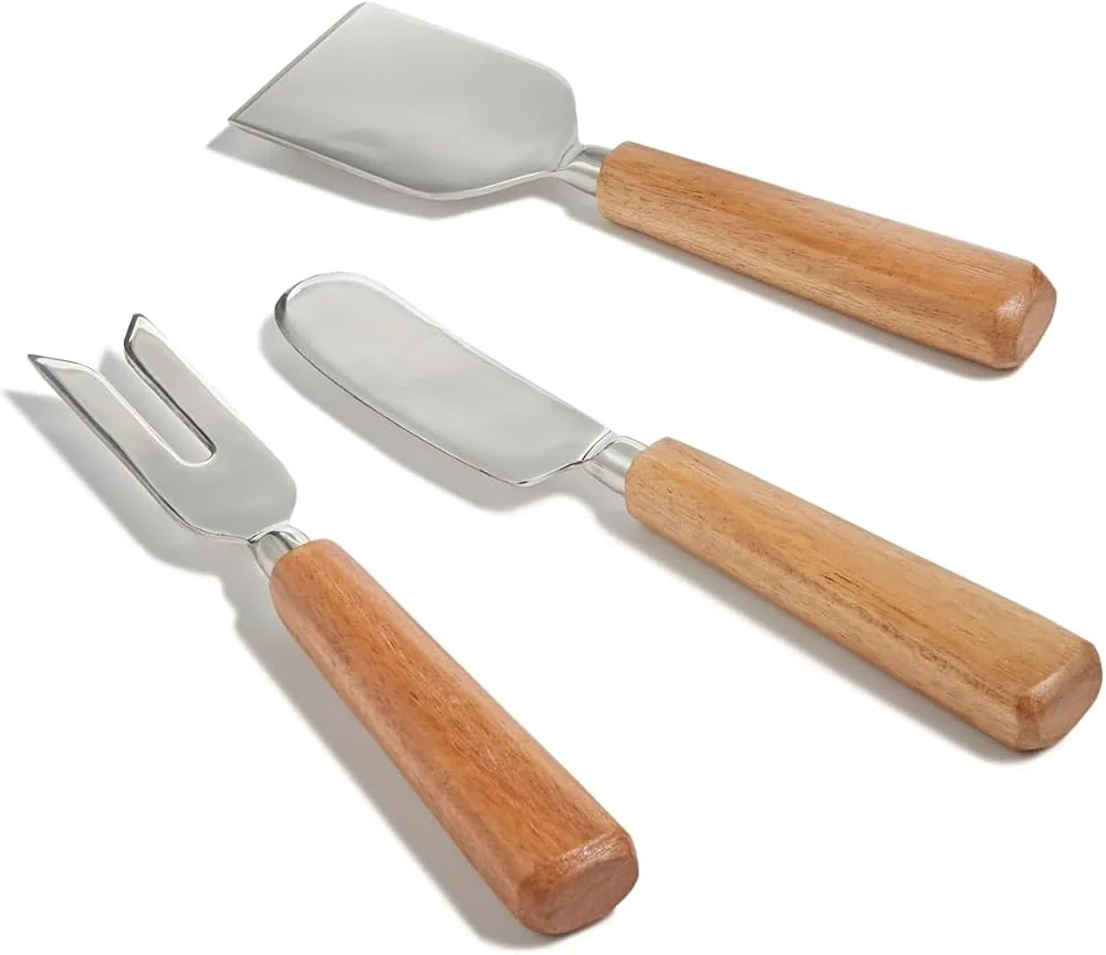 the cellar cheese knives wood handle set of 3